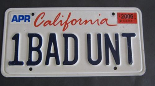 The official plate of the sequential department at DMV.